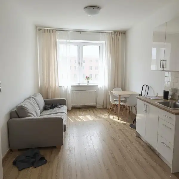 Студия в новостройке - до уборки